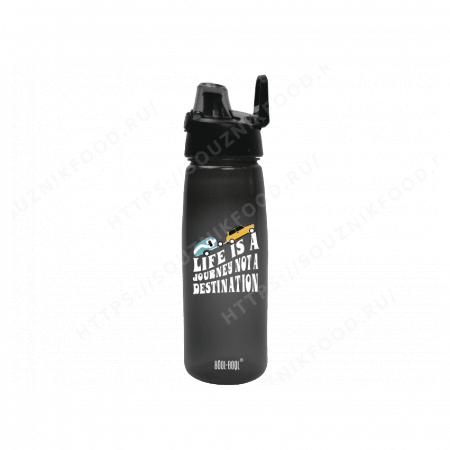 кк0146 бутылка для воды и других напитков "hand free bottle", ккб750ак, "вдыхай, выдыхай", черная